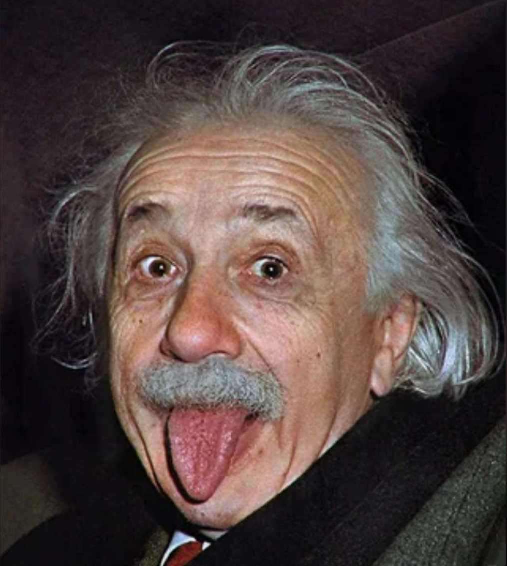 Albert Einstein with his tongue out